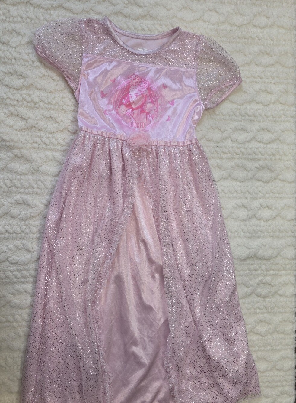 Wicked Glinda Girls Pink Sparkle Nightgown Dress Size 8